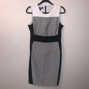 Judith & Charles Tweed Grey White Black Midi Career Dress 10